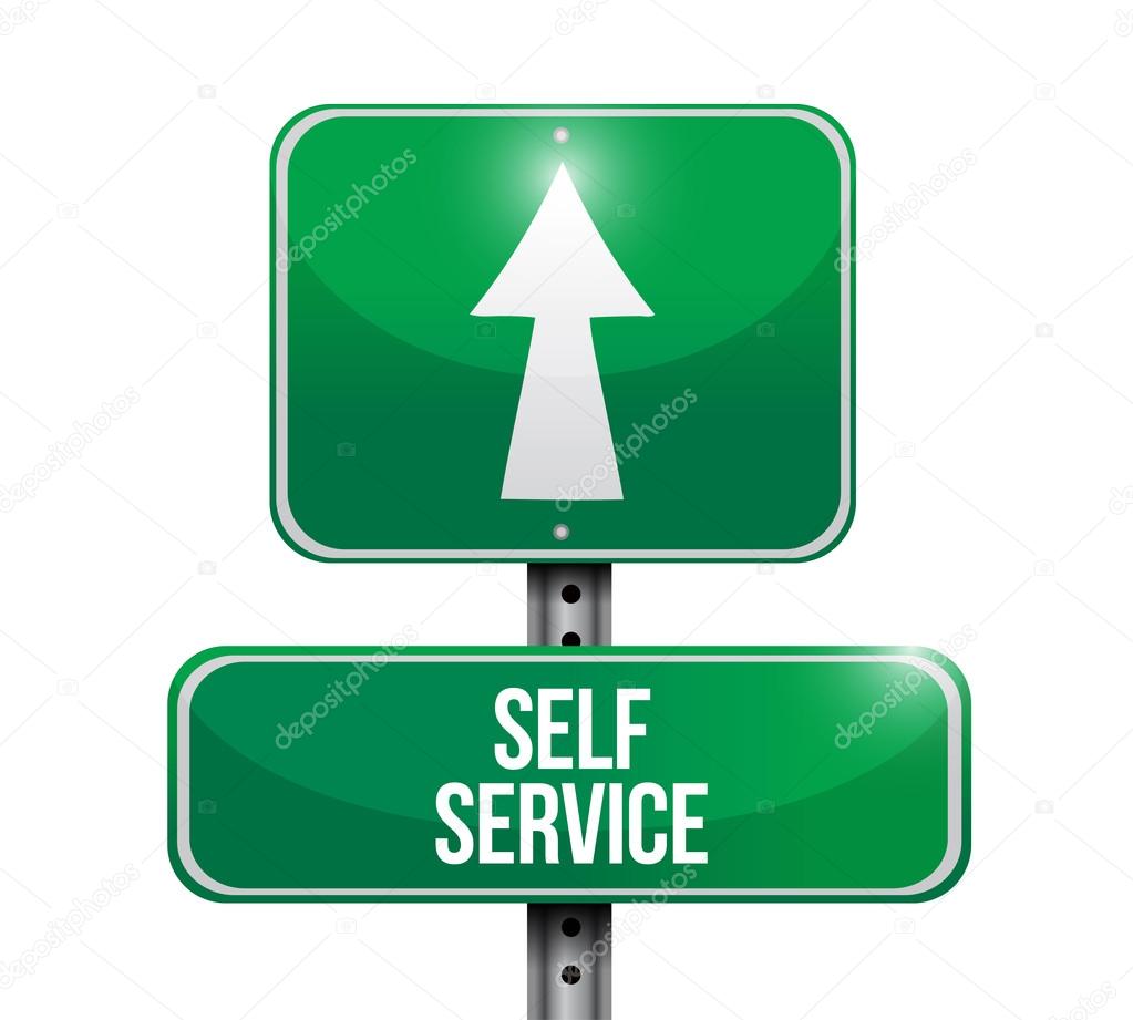 self service signpost illustration design