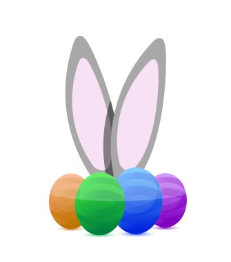 mutlu Doğu yumurta ve bunny illüstrasyon