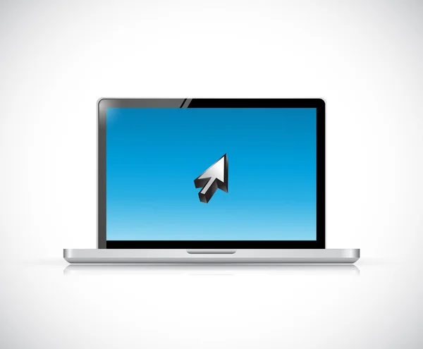 Laptop en cursor. afbeelding ontwerp — Stockfoto