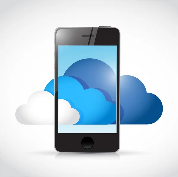 Telefon och cloud computing koncept. illustration — Stockfoto