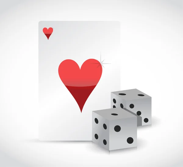 Playing card and dices illustration design — Stock Photo, Image