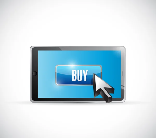 Tablet comprar botão ilustração design — Fotografia de Stock