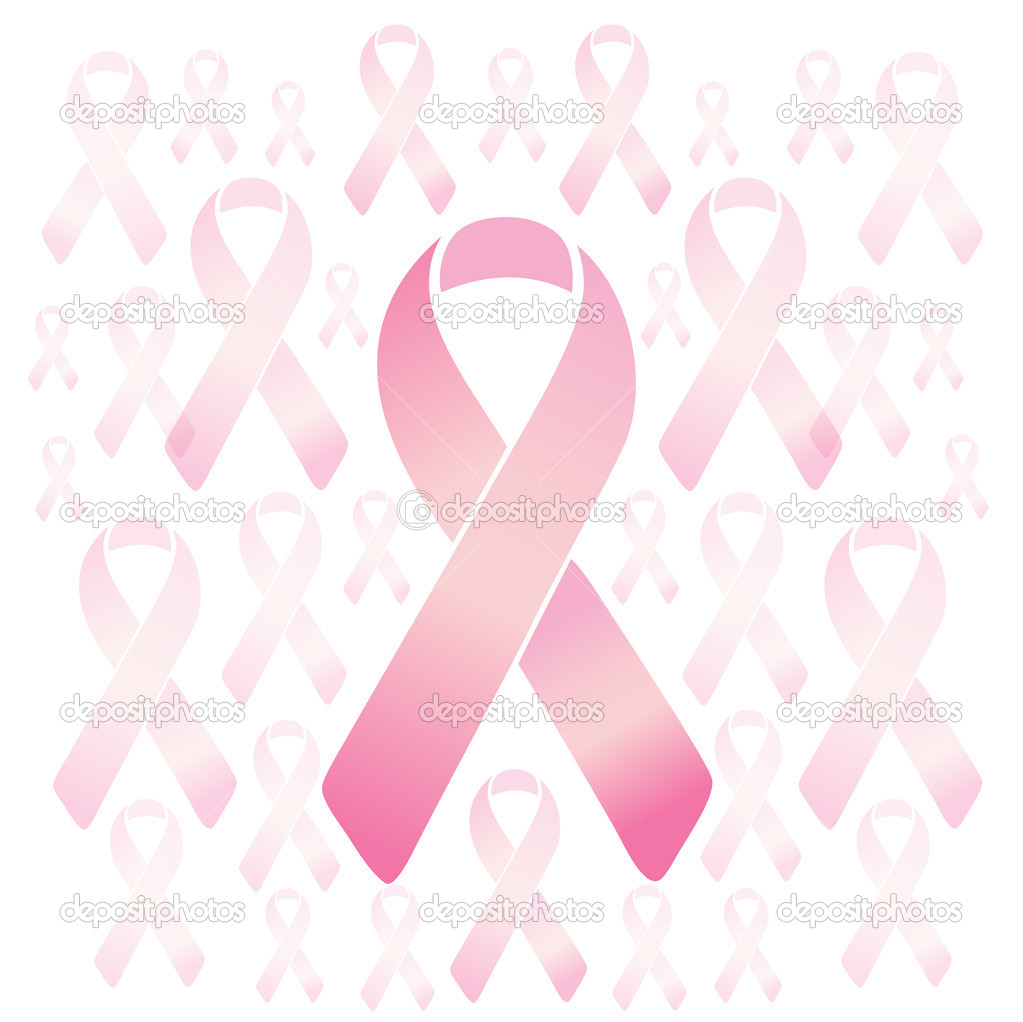 pink ribbon breast cancer awareness. illustration