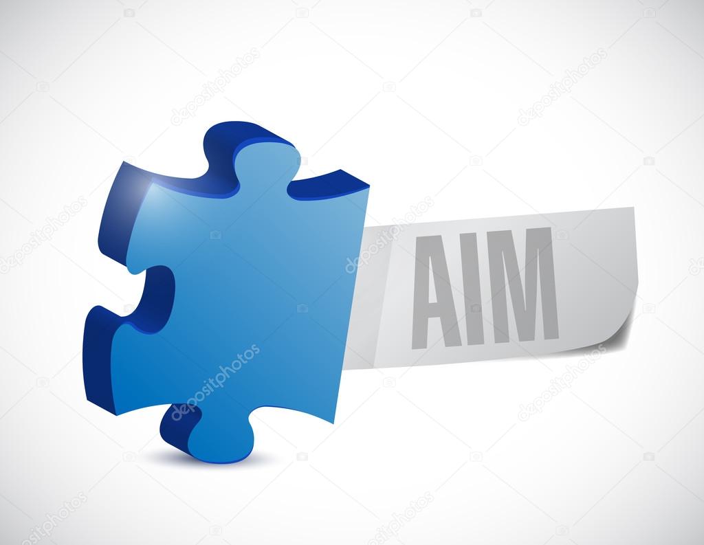puzzle aim sign illustration design