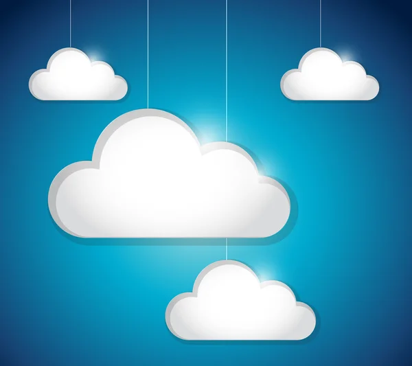 Opknoping ontwerp met wolken illustratie — Stockfoto