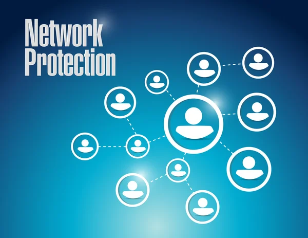 Diagrama de protección de red diseño de ilustración —  Fotos de Stock