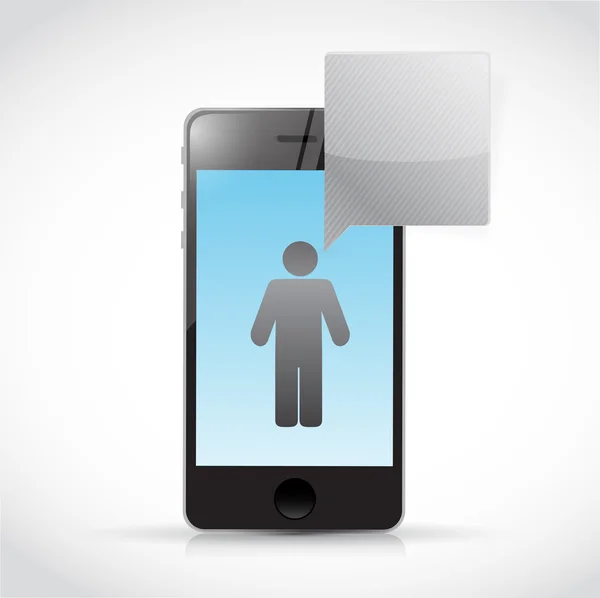 Telefoon en avatar en bericht wolk illustratie — Stockfoto