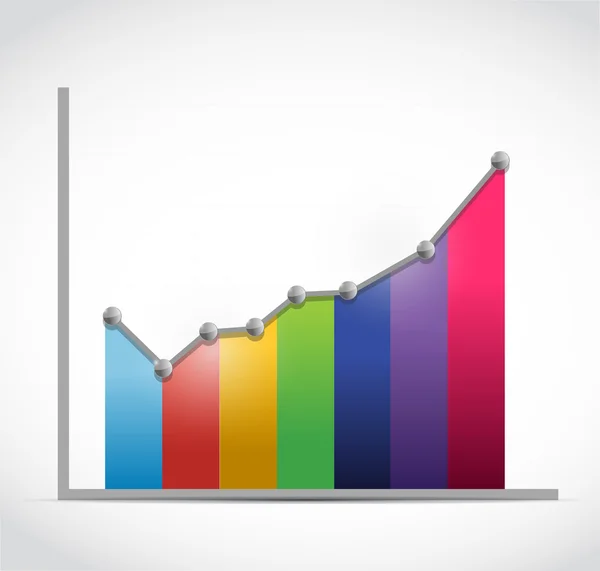 Colorful business graph illustration design — Stock Photo, Image