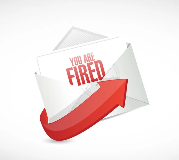 Du är avskedad meddelande mail illustration design — Stockfoto