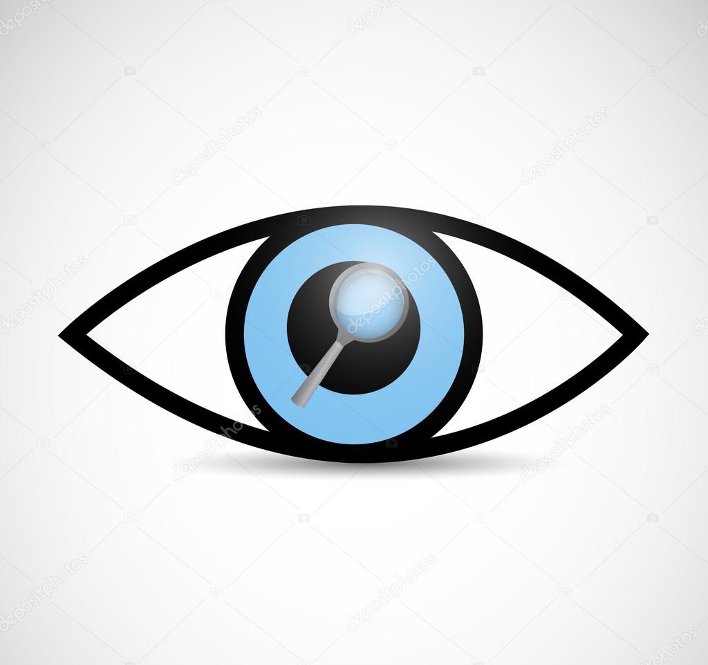 Eye and magnify glass. illustration design over a white background