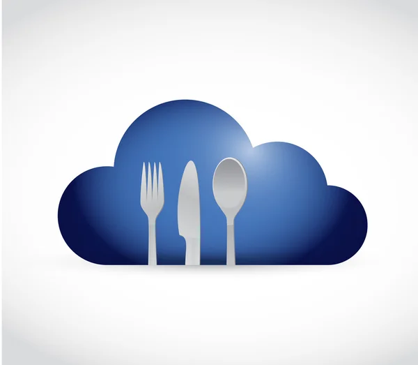 Cloud and utensils. illustration design — Stock Photo, Image