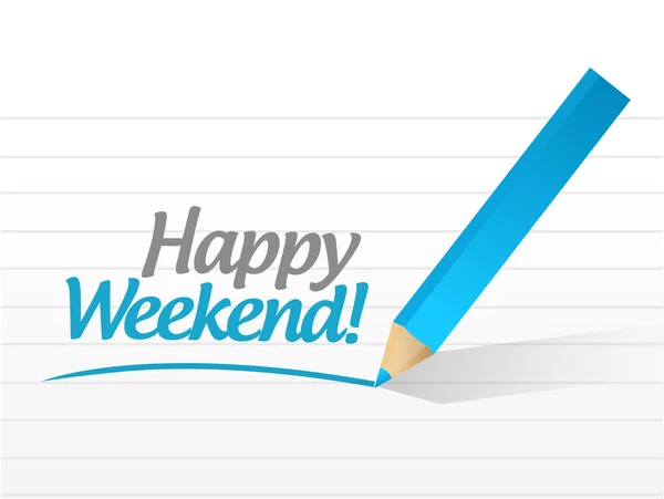 Felice weekend messaggio illustrazione design — Foto Stock