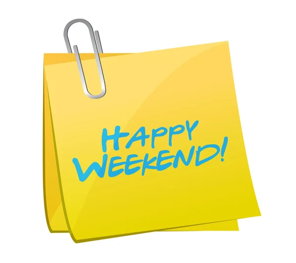 Felice weekend post messaggio illustrazione design — Foto Stock