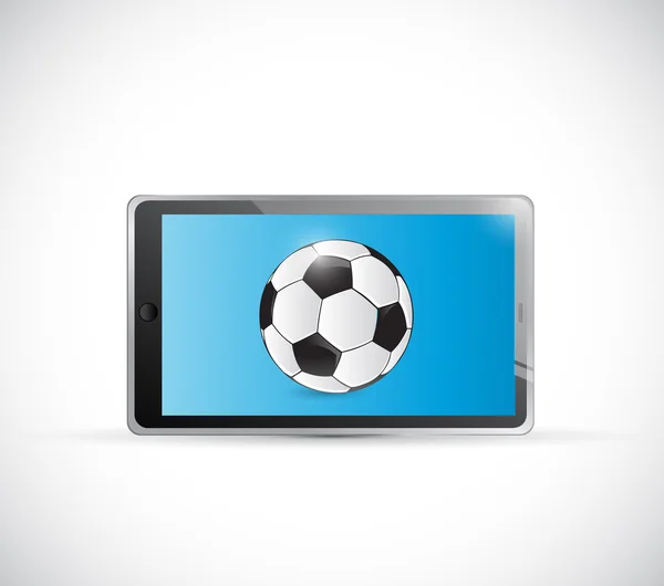 Soccer ball tablet app illustration design — Stock Photo, Image