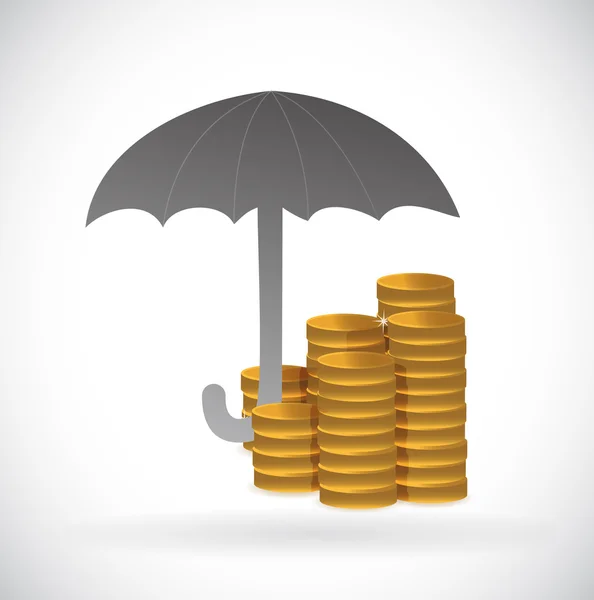 Umbrella monetary protection illustration design — Stock Photo, Image