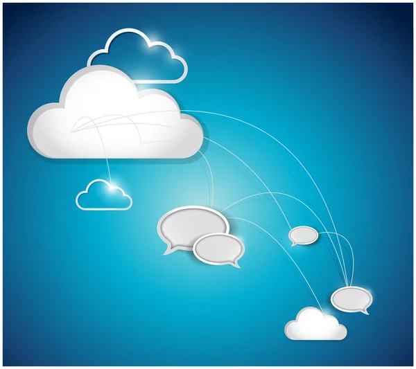 Rete di comunicazione cloud computing — Foto Stock