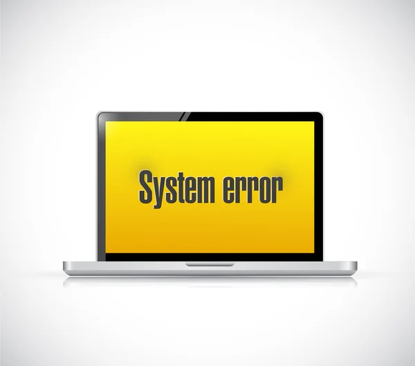 Mensagem de erro do sistema em um computador. Ilustração — Fotografia de Stock