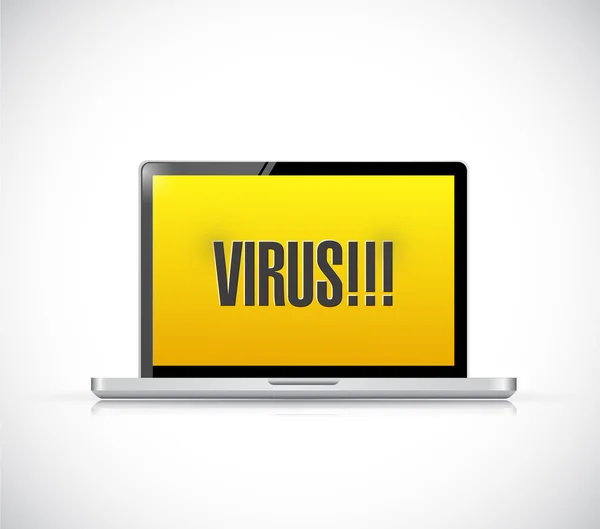 Bir dizüstü bilgisayarda virüs işareti. illüstrasyon — Stok fotoğraf
