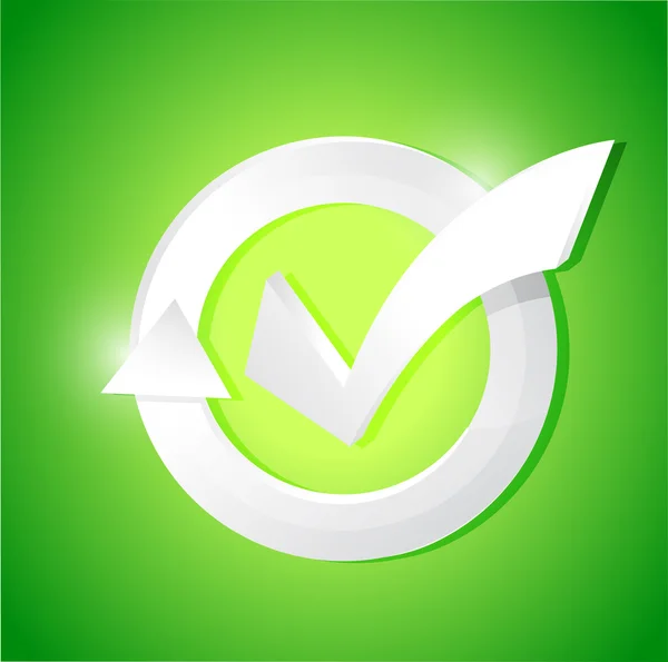 Check mark illustration design over a green — Stock Photo, Image