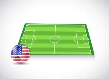 alan ve futbol topu illüstrasyon tasarımı