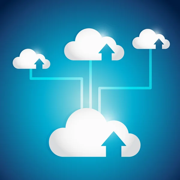 Cloud computing-pijl illustratie netwerkontwerp — Stockfoto