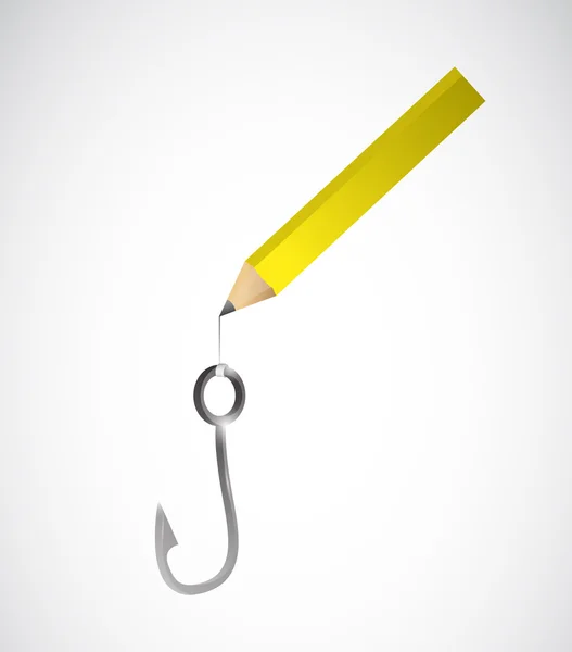 Pencil drawing a hook. illustration design — Stock Photo, Image