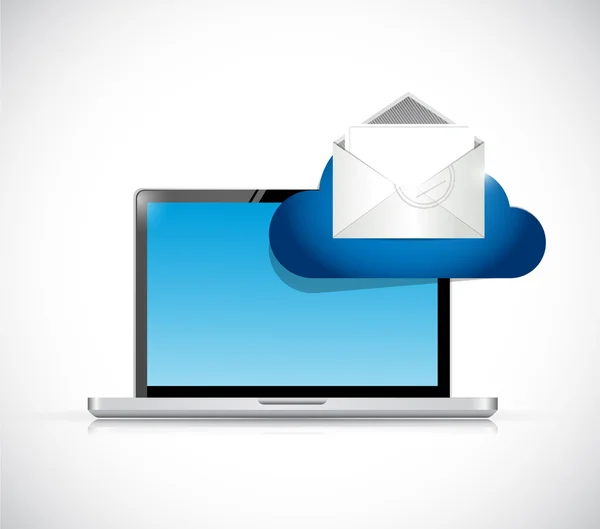 Computer and email cloud illustration design — Stock Photo, Image