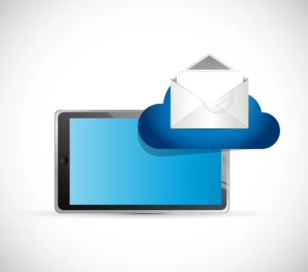 Tablet und E-Mail-Cloud. Illustrationsdesign — Stockfoto