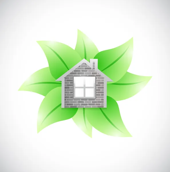 Leaves and home illustration design — Stock Photo, Image