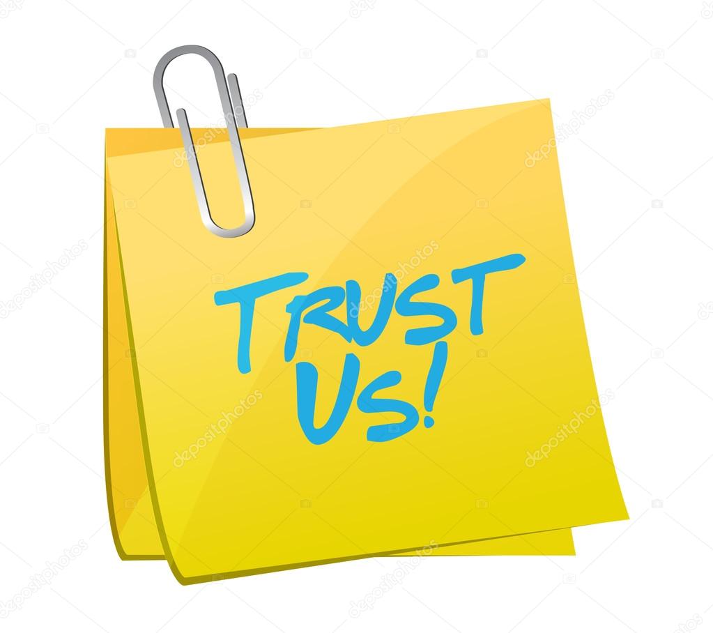 trust us post message illustration design