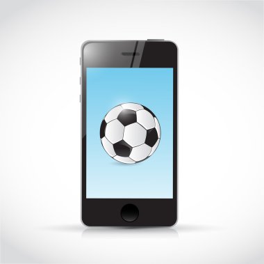 telefon ve futbol topu illüstrasyon tasarımı