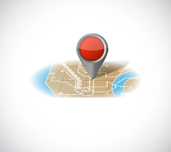 Map and pointer illustration design — Stock Photo, Image