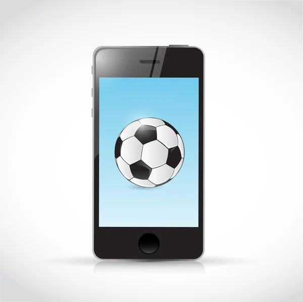Telefone e bola de futebol ilustração design — Fotografia de Stock