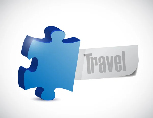 Puzzle travel sign illustration design — Stock Photo, Image