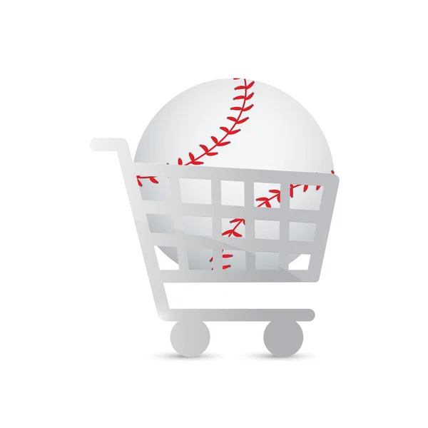 Shoppingvagn och baseball. illustration design — Stockfoto