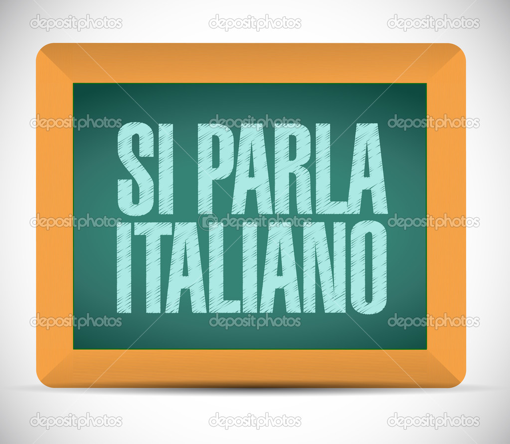 italian is spoken. sign message illustration