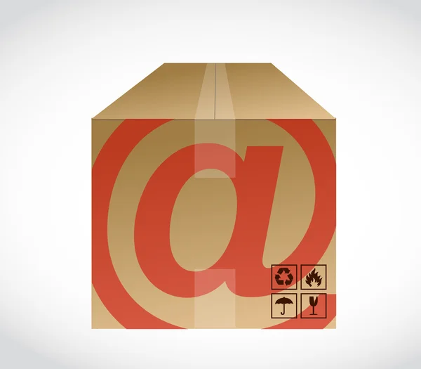 Boxes and at symbol illustration design — Stock Photo, Image