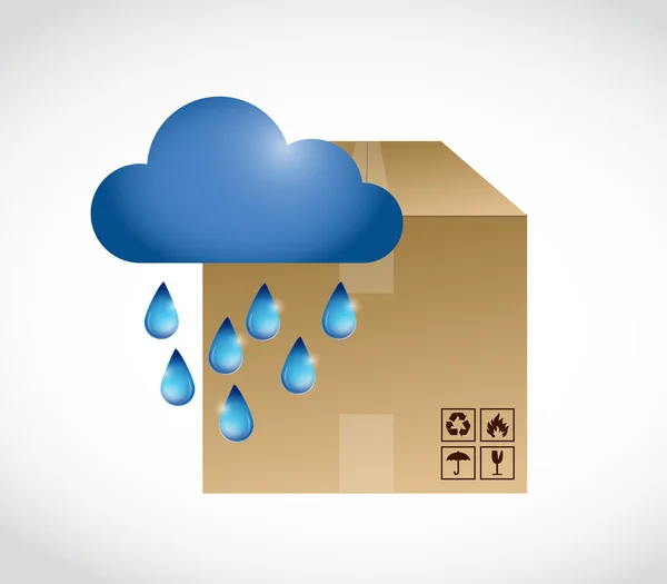 Cajas y nube de lluvia ilustración diseño —  Fotos de Stock