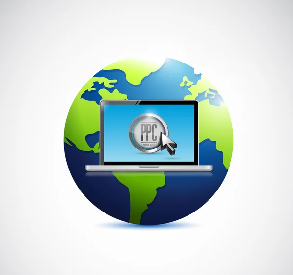 Computer laptop en globe. afbeelding ontwerp — Stockfoto