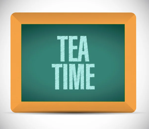 Hora del té mensaje ilustración diseño — Foto de Stock