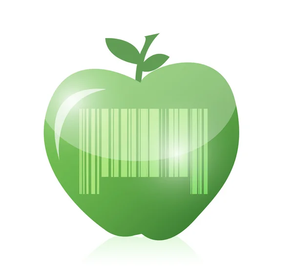 Illustration de pomme et code à barres — Photo