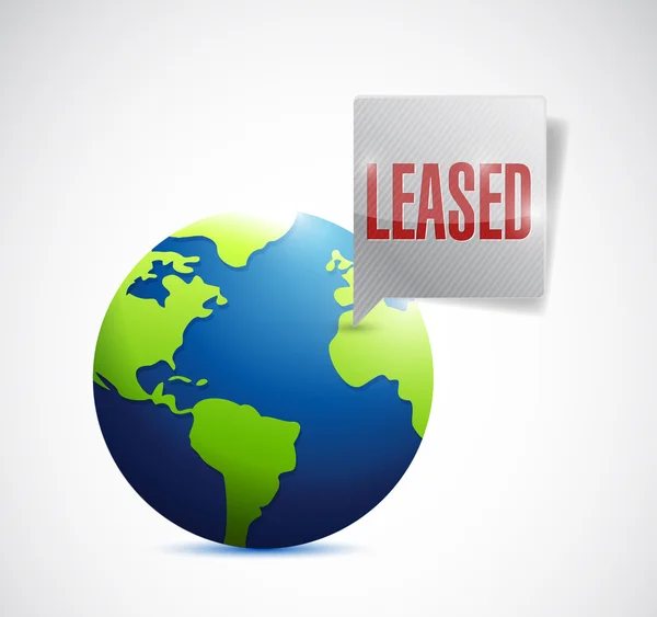 Leased sign on a globe illustration design — Stock Photo, Image