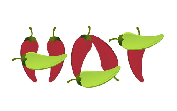 Varm paprika text tecken illustration design — Stockfoto