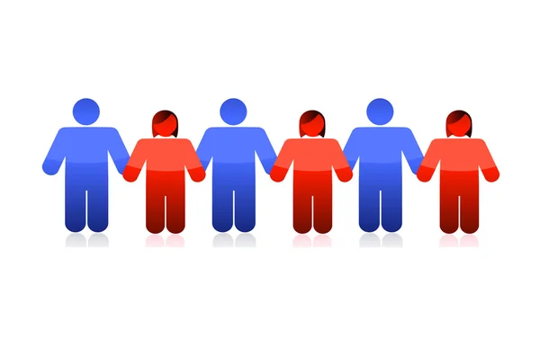 People holding hands illustration design — Stock Photo, Image