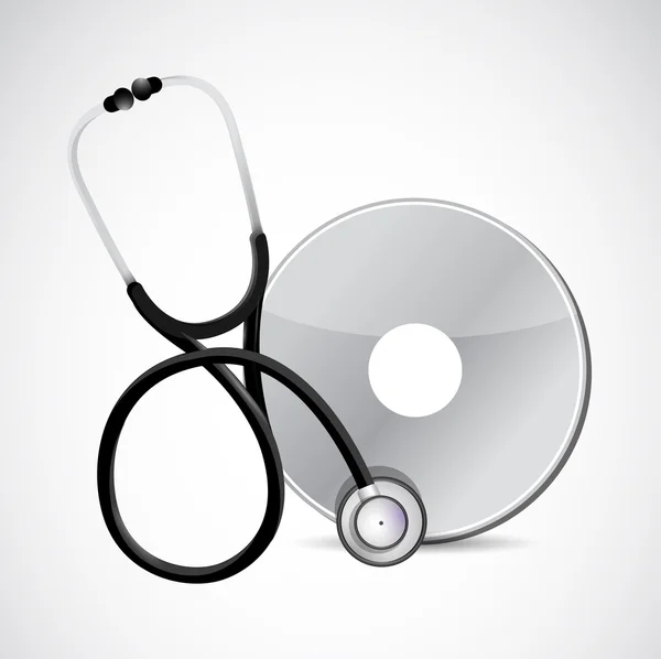 Stetoskop i cd projekt ilustracja — Zdjęcie stockowe