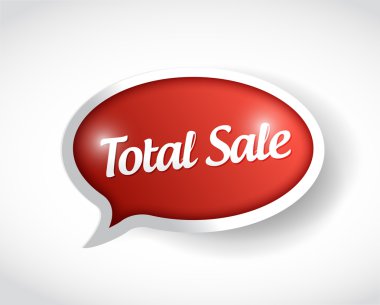 Toplam satış mesaj kabarcık illüstrasyon tasarımı