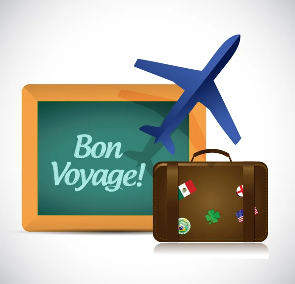 Bon Voyage oder sichere Reise Reise Illustration Design — Stockfoto