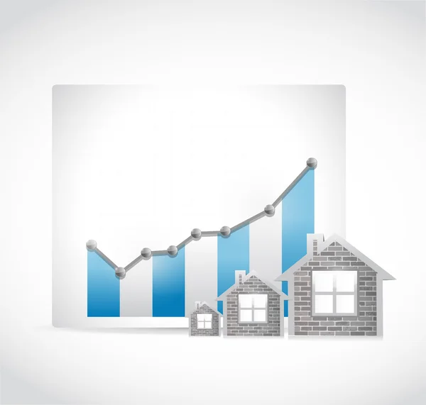 Aumento da ilustração do mercado imobiliário — Fotografia de Stock