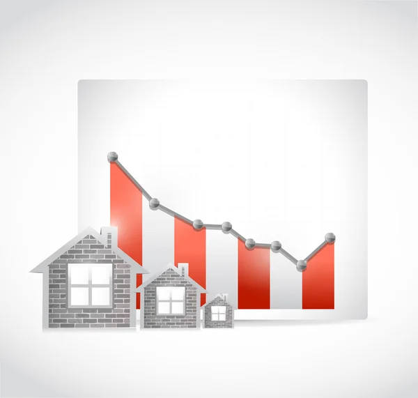 Caduta del mercato immobiliare illustrazione — Foto Stock