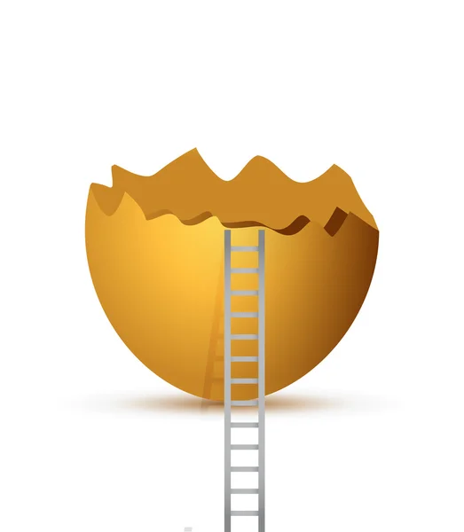 Broken egg and ladder. illustration design — Stock Photo, Image